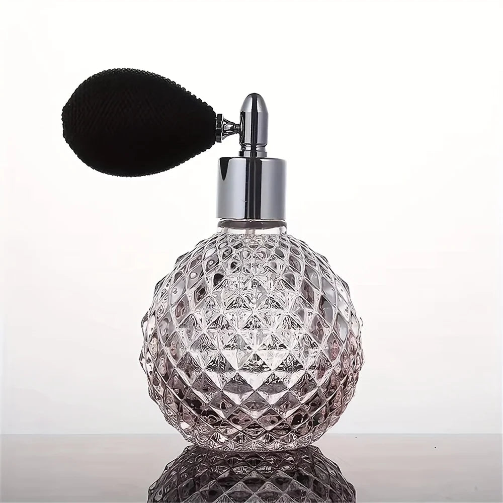 Portable Vintage Crystal Glass Perfume Bottle Airbag Atomizer Empty Zpaxo Pink