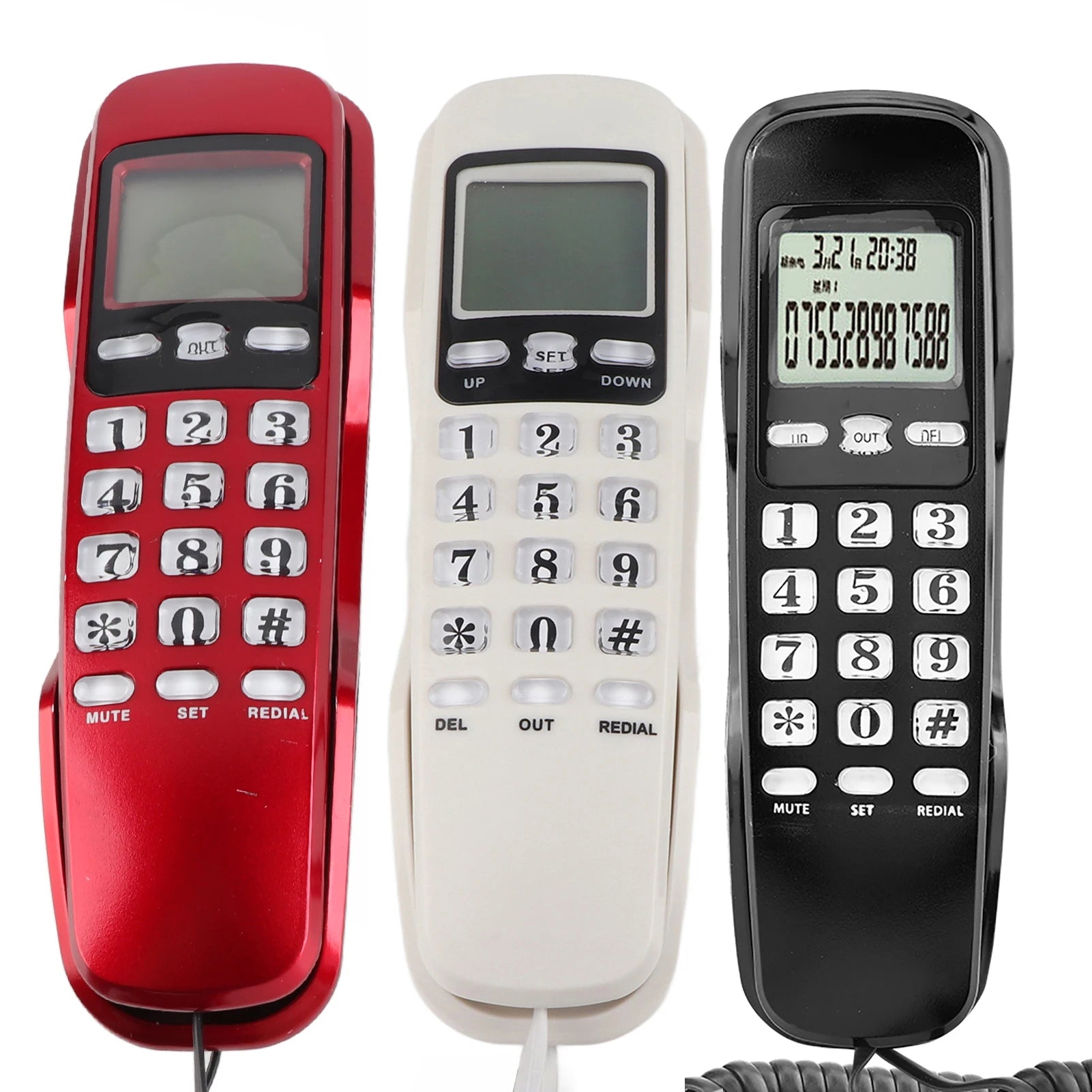 Home Telephone Mini Wall Office Hotel Incoming Caller ID LCD Display