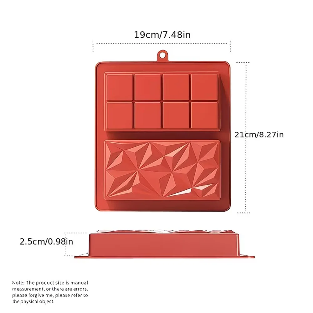 Rectangle Chocolate Bar Molds Non-stick Dessert Hanging Holes Baking Zpaxo