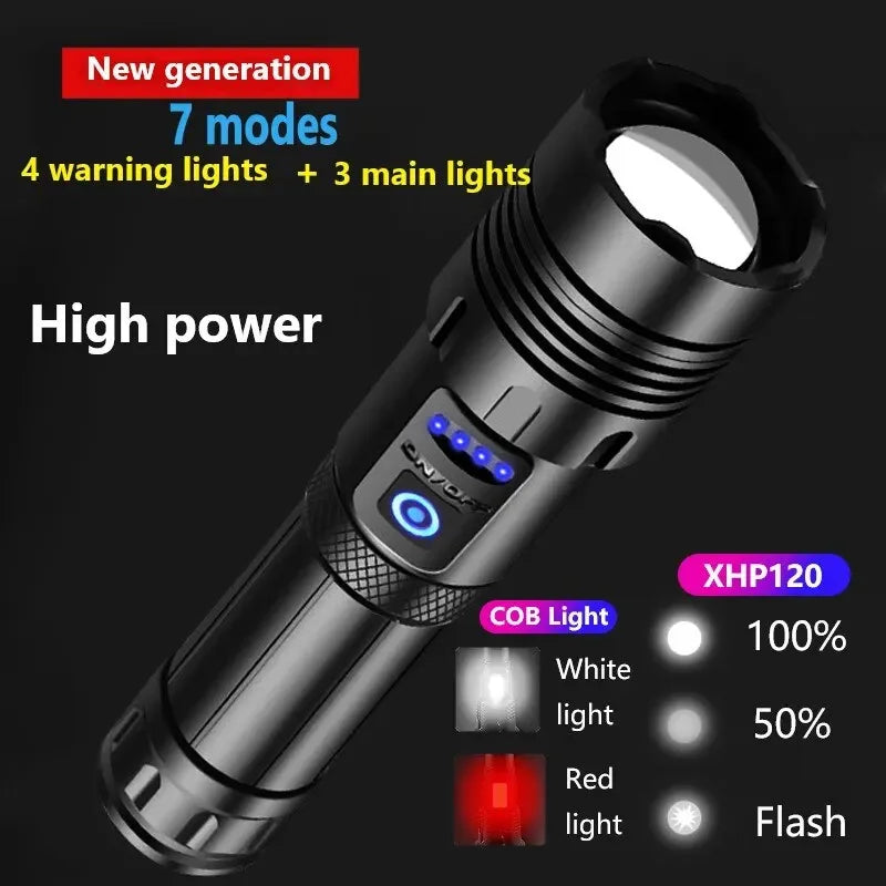 ESMARTER XHP120 LED Tactical Flashlight – Type-C Rechargeable