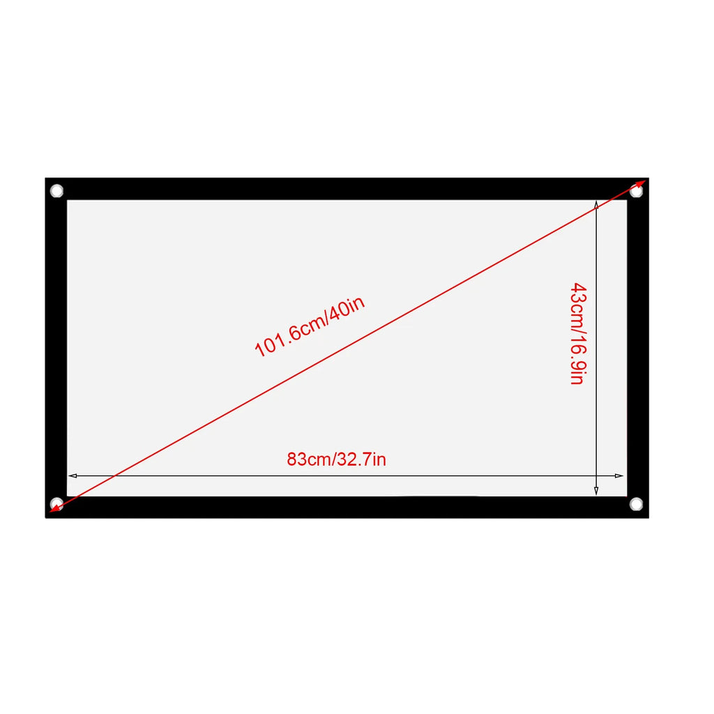 16 9 Thicken Portable Non Crease Soft White Polyester Projector