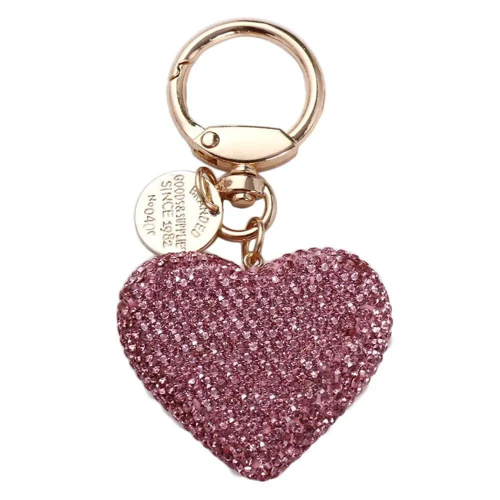 Car Accessories Simple Rhinestone Backpack Pendant Metal Crystal Zpaxo pink