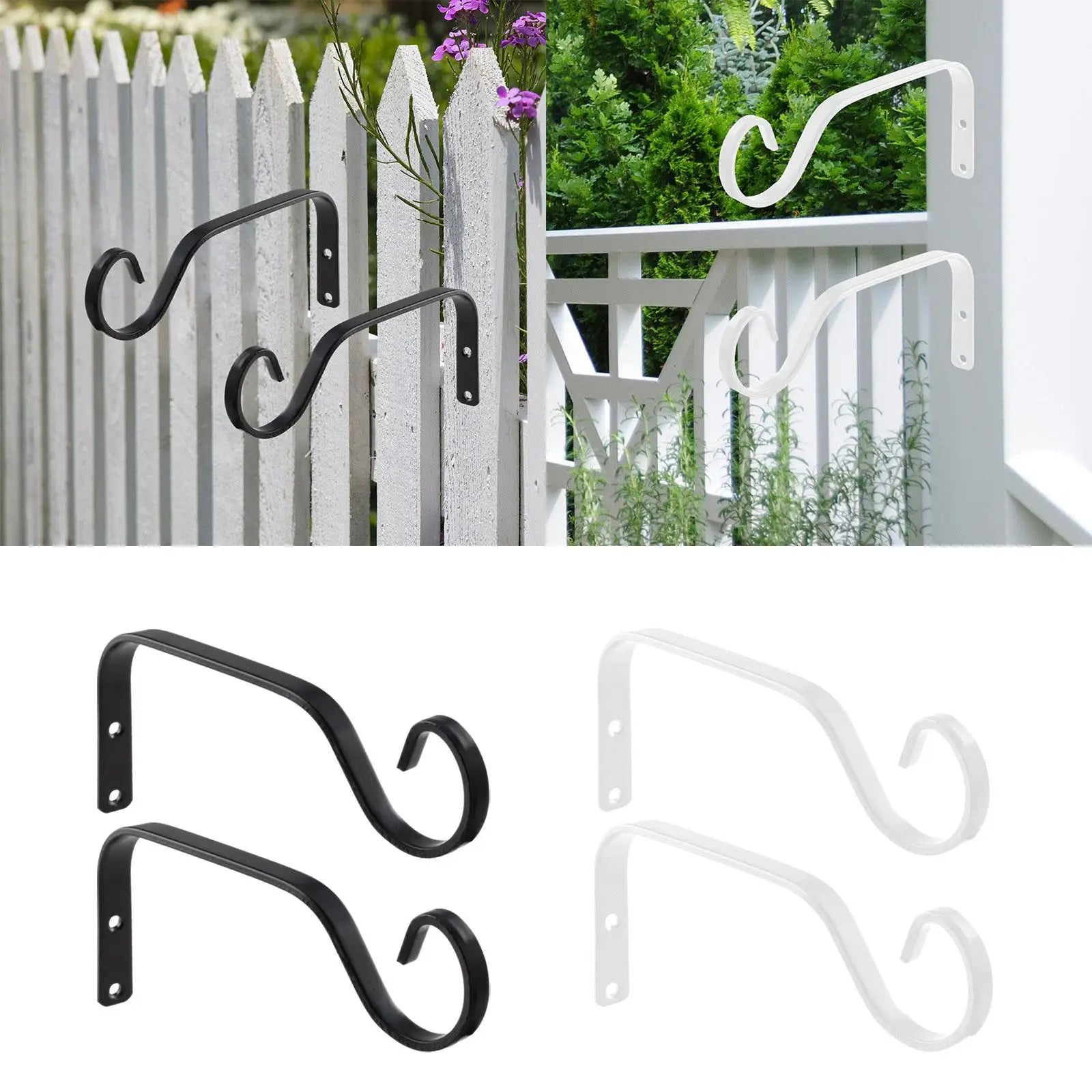 2-Pack Iron Wall Plant Hanger Brackets – Hanging Basket Hooks Plant Hanger Brackets Zpaxo