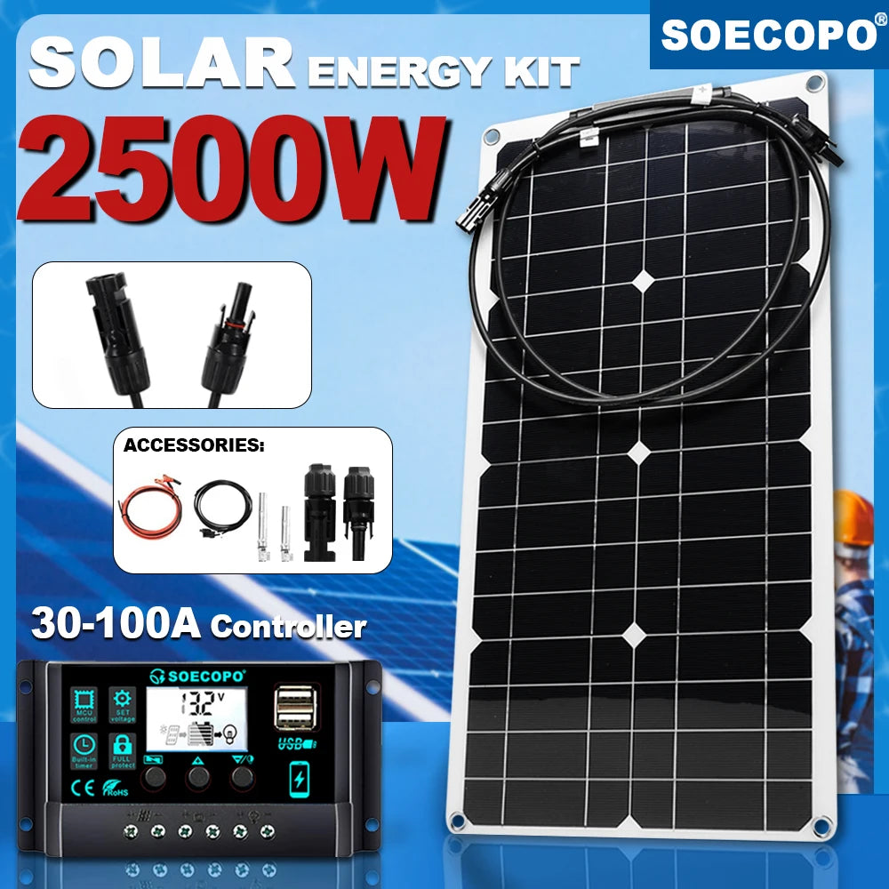 SOECOPO 100A Solar Kitflexible Panel Controller Connectors13 2V RV