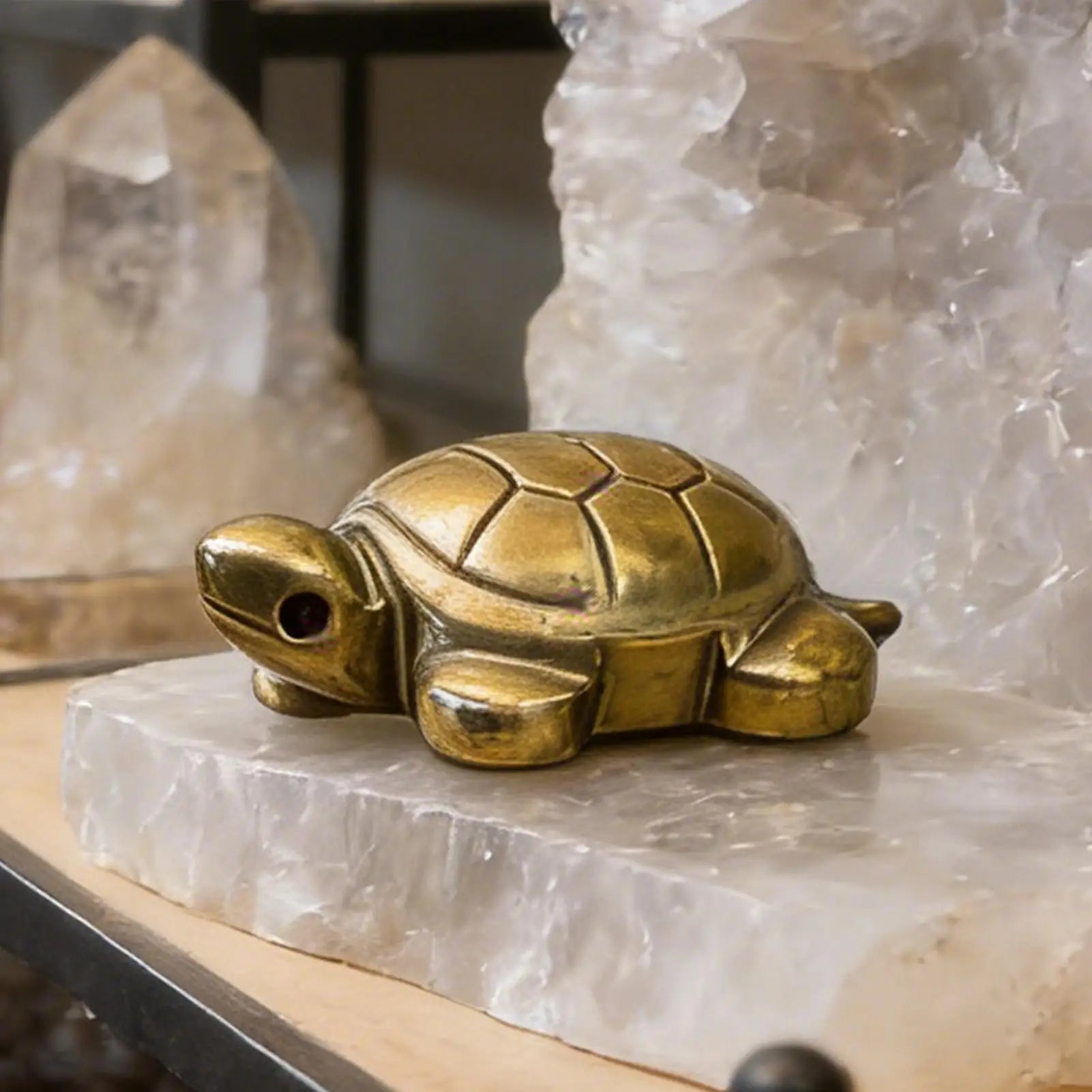 Pyrite Tortoise Natural Crystal Carved Stone Turtle Statue Mini