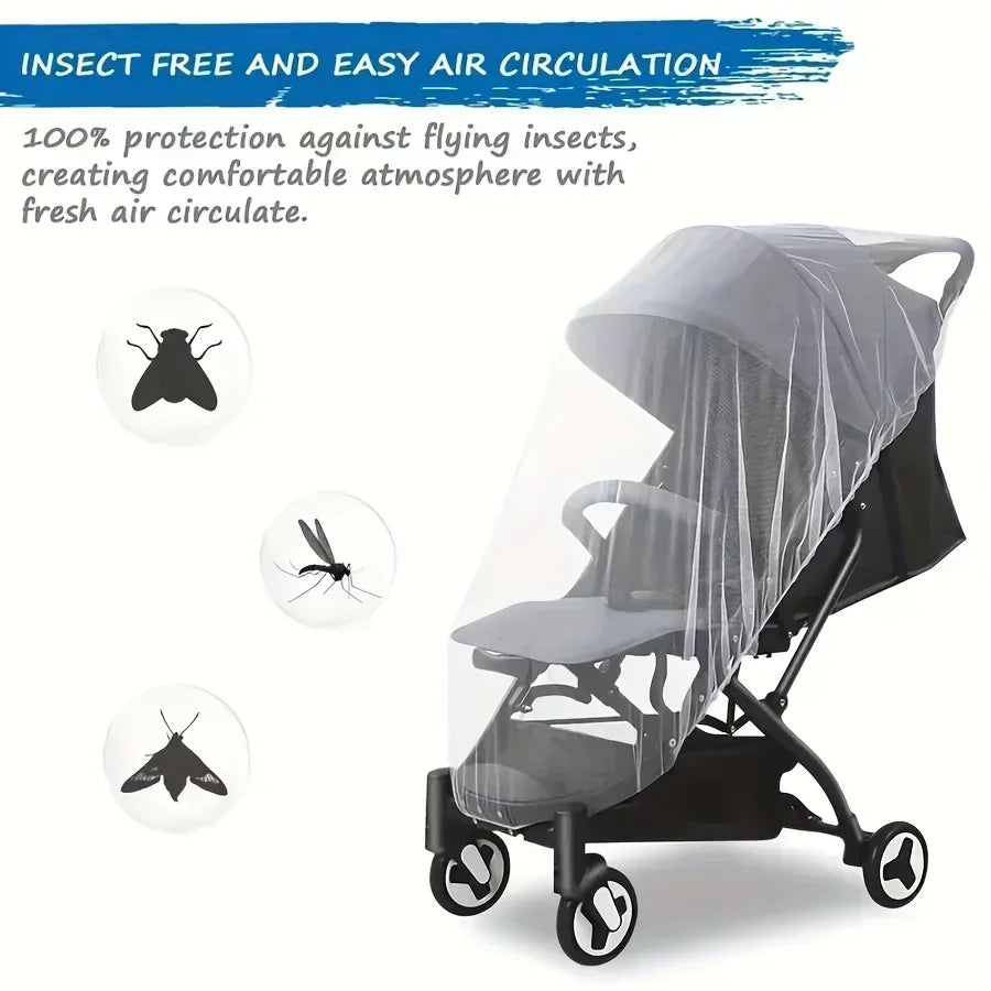Full-cover Baby Stroller Mosquito Net Cover Sunshade Windshield Mesh