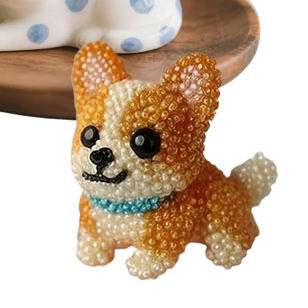 Bead Embroidery Three-dimensional Dog Animal Ornament Making Sewing