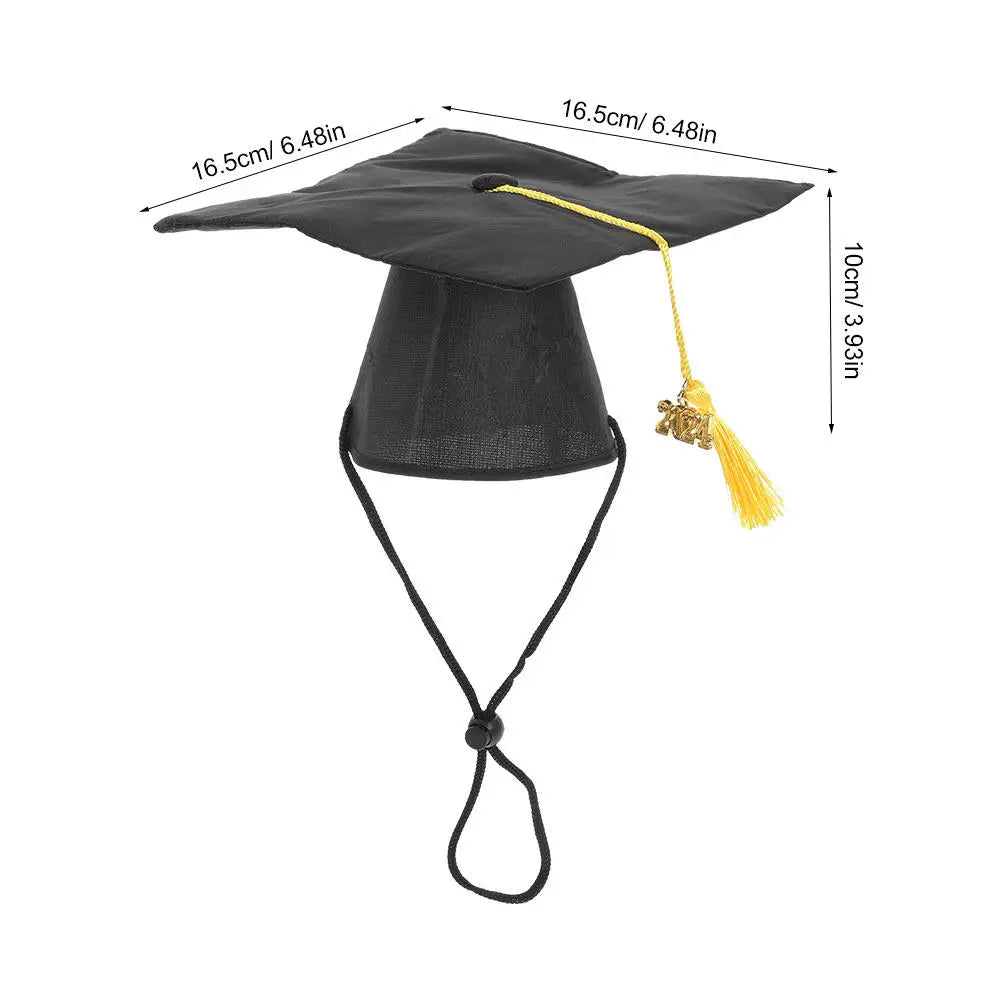 Pet Graduation Cap Dog Cat Puppy Hat Tassel Adjustable Costume Party