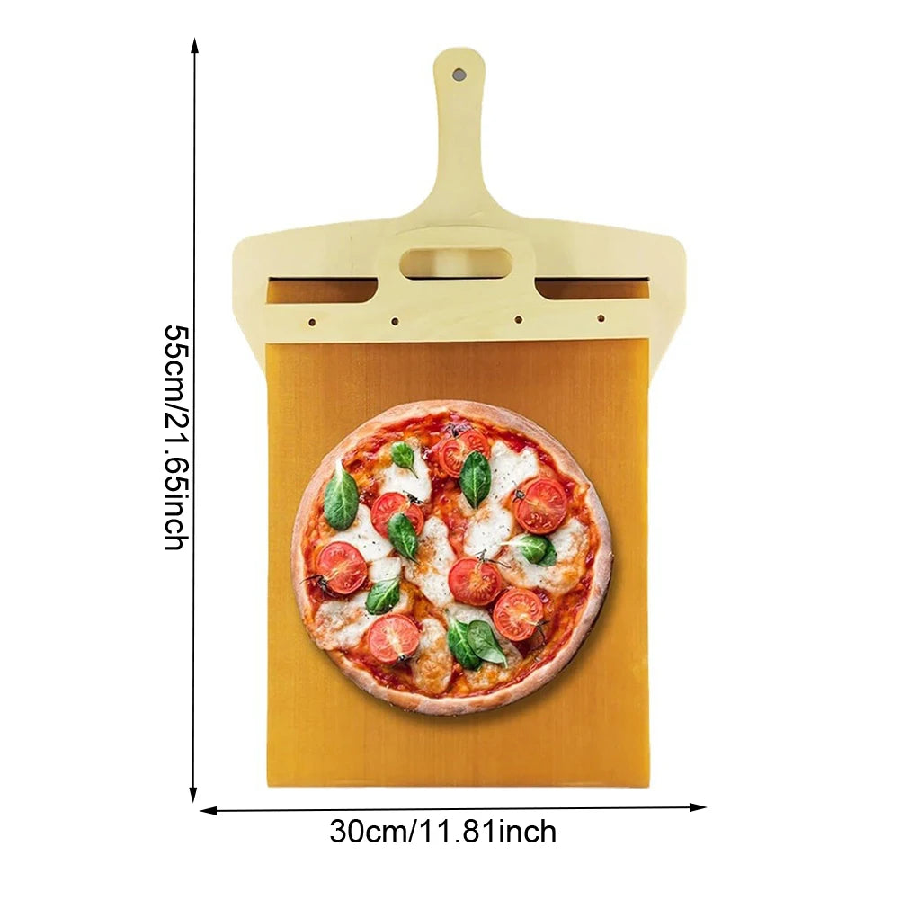 Sliding Pizza Shovel Dough Tray Board Paddle Home Kitchen Oven Baking