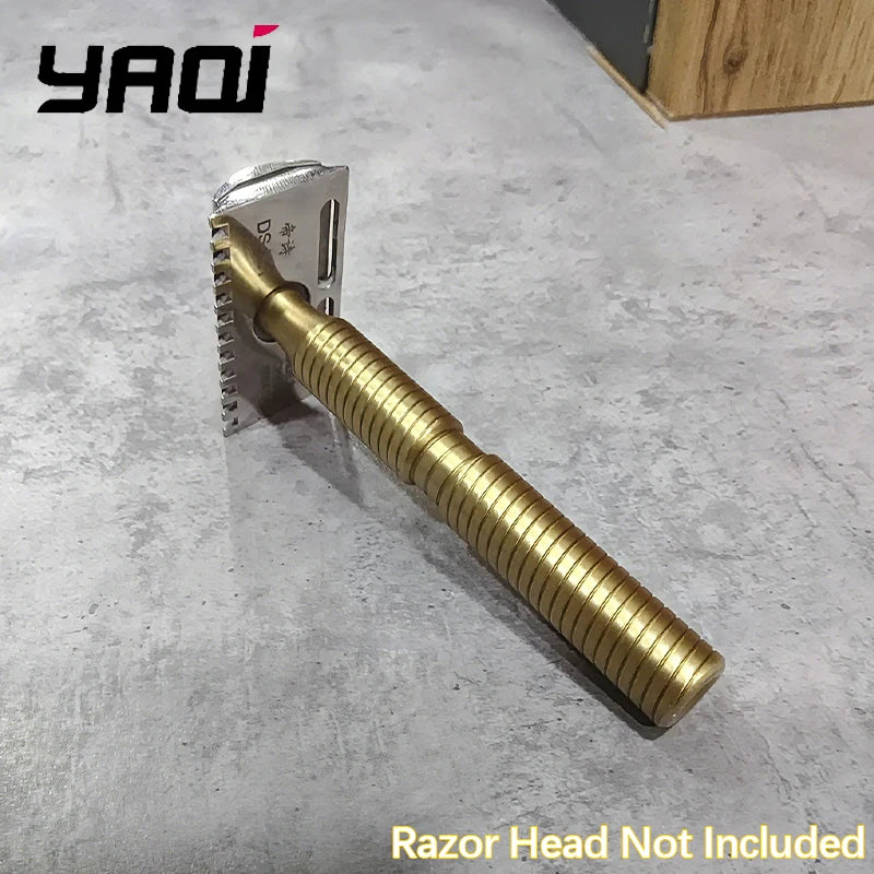 YAQI 88mm Solid Brass Safety Razor Handle for Men – Nickel Safety Razor Handle Zpaxo