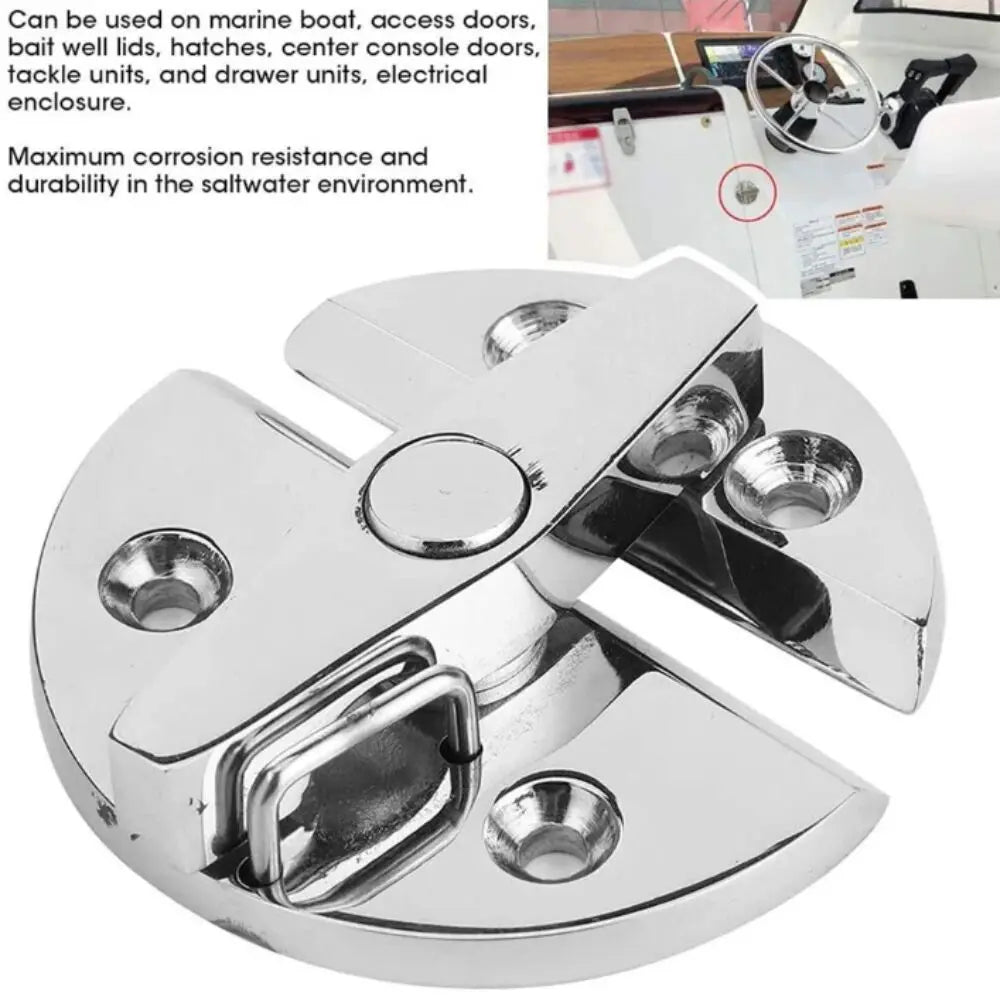 316 Stainless Steel Marine Cabinet Lock 180 Degree Rotation Round Shape Boat Hardware Accessories Durable Hardware Zpaxo