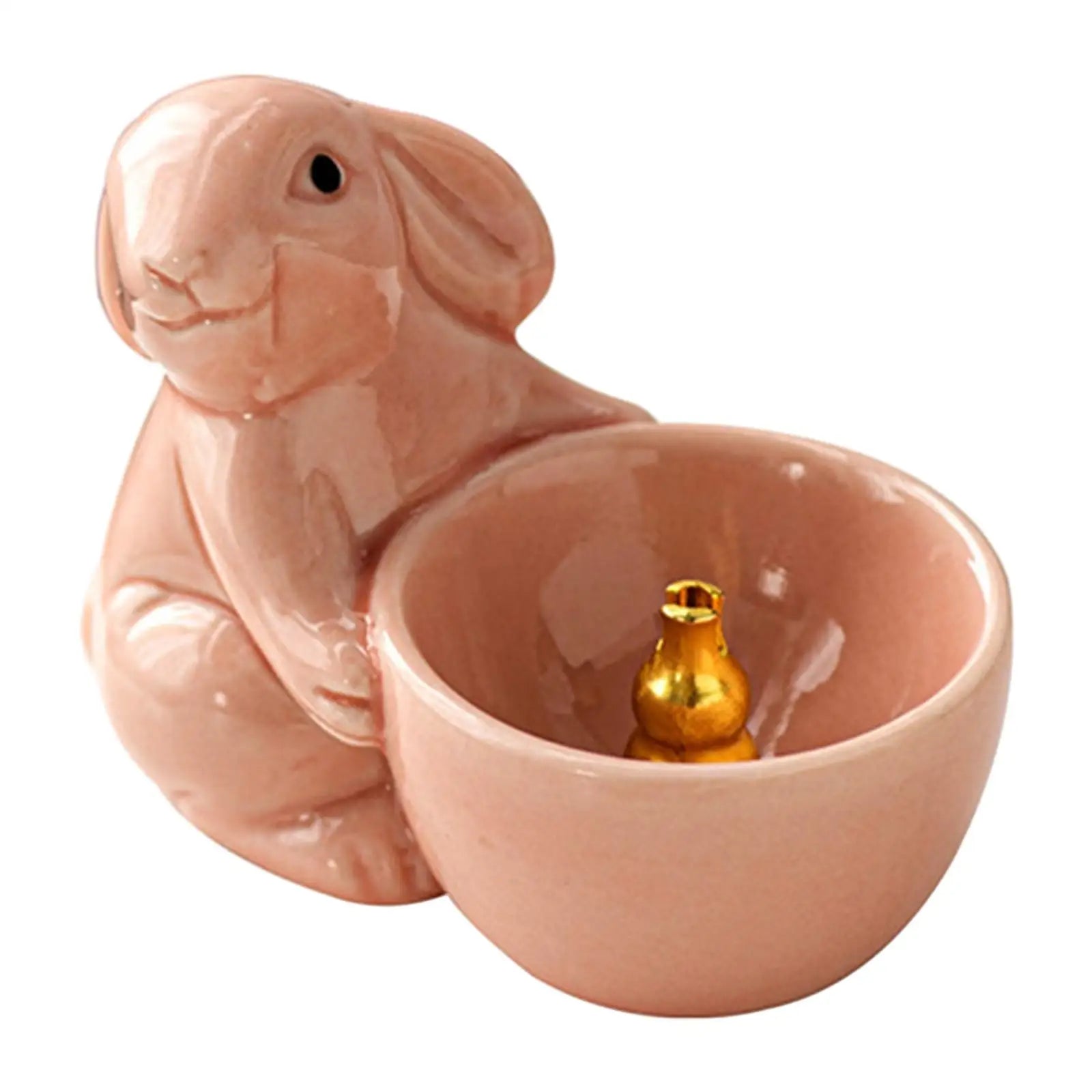 Cute Rabbit Incense Holder New Year Gift Ceramic Aroma Ornaments Incense Burner for Yoga Cabinet Living Room SPA Tea Table Zpaxo Pink