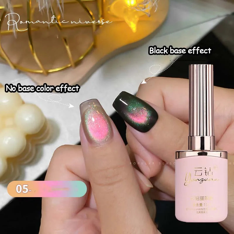 Colorful Cat's Eye Gel Double-light Romantic Universe Nail Polish UV Zpaxo 05