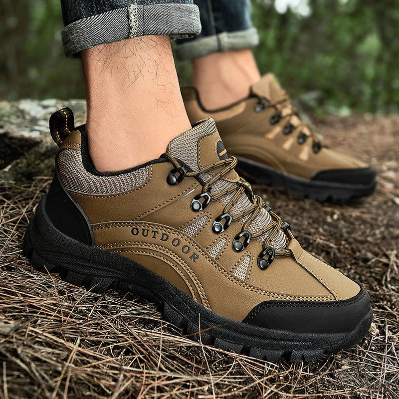 Large Hiking Shoes Men's Autumn Winter Outdoor Sports Leather Low Zpaxo