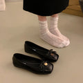 Flat Shoes for Women Spring Autumn 2025 New Square Toe Black Mary Jane Shoes Women's Shallow Mouth Loafers Women Ladies Shoes Zpaxo Black 35