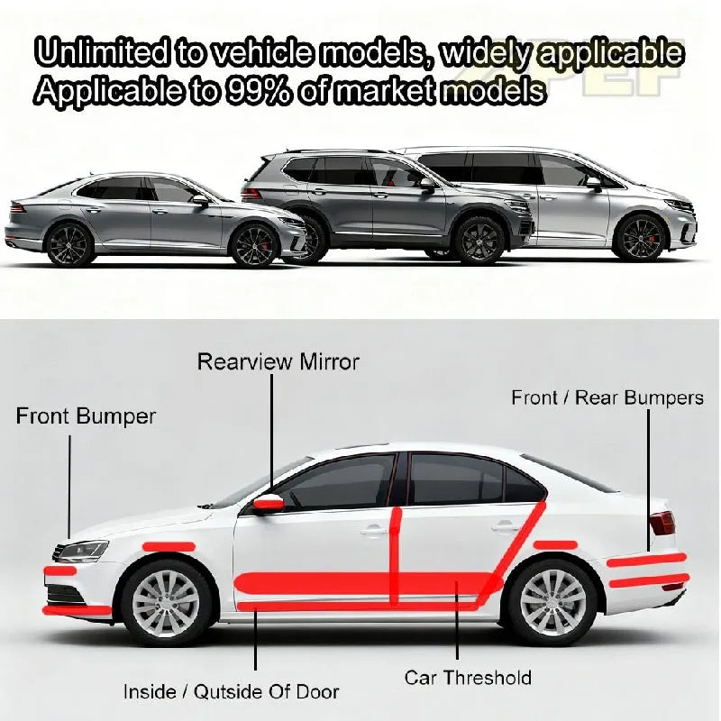 Car Protective Film Scratch Resistant Glossy Transparent PU
