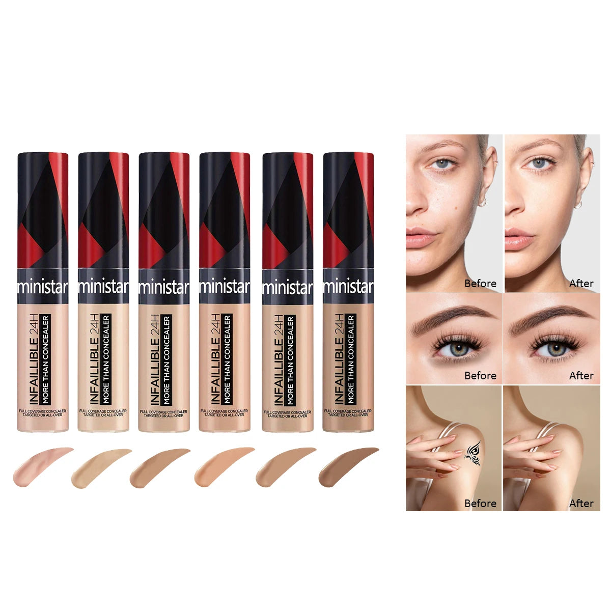 Full Coverage Concealer Waterproof Sweat Proof Stain Resistant