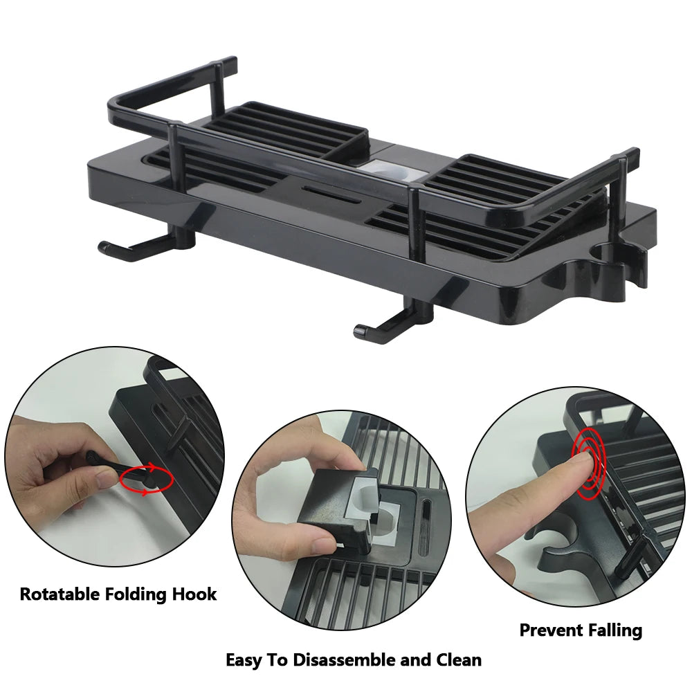 Bathroom Organizer Shower Storage Holder Rack No Drilling Wall