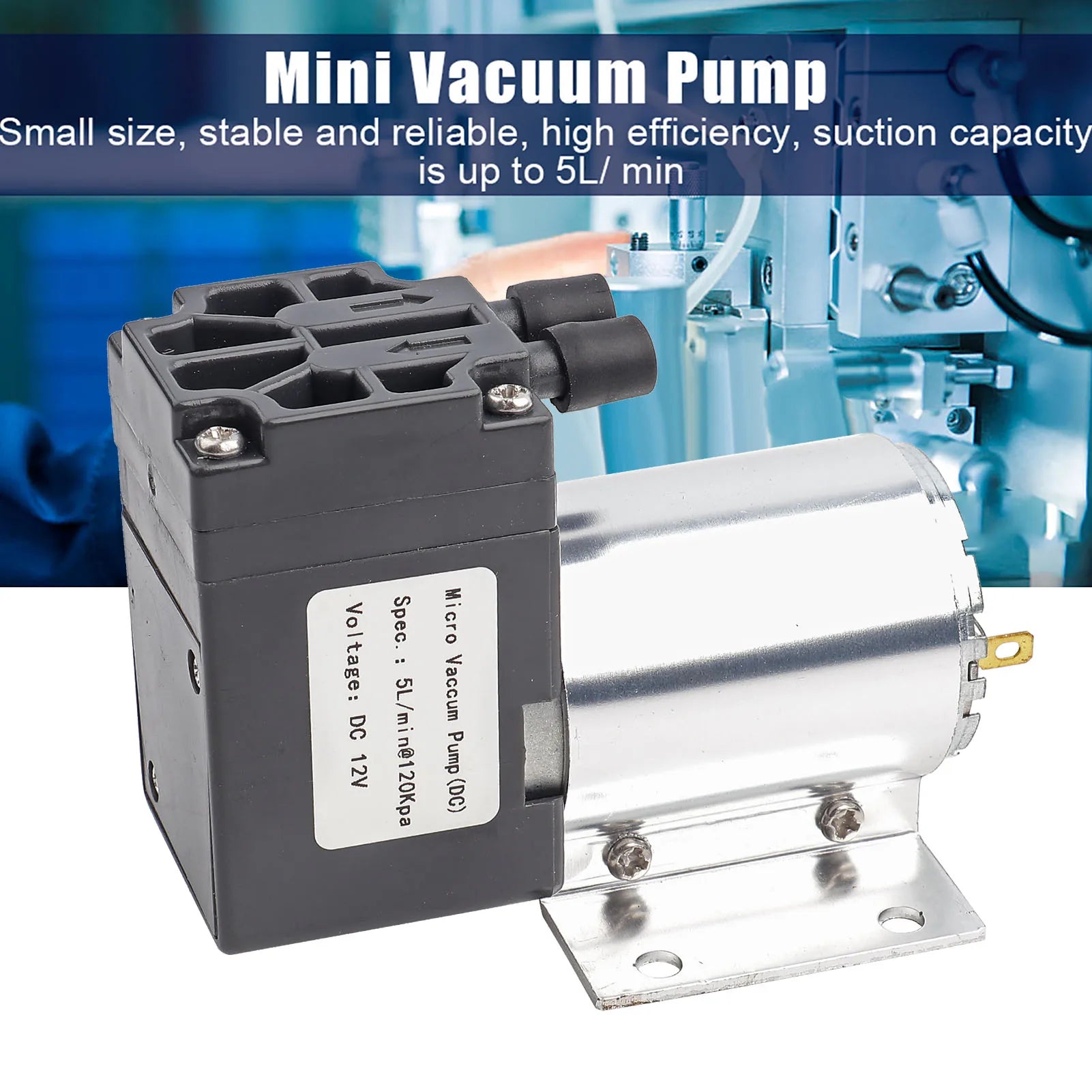 Vacuum Pump Negative Pressure Suction Pump DC 12V 5L/min 120kpa Mini Vacuum Pump Negative Pressure Suction Pumping With Holder Zpaxo