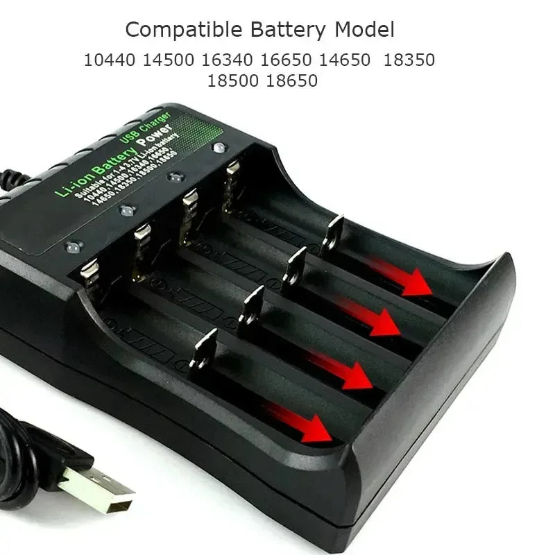 18650 Li-Ion USB Battery Charger – 2 & 4 Slot Smart Charger