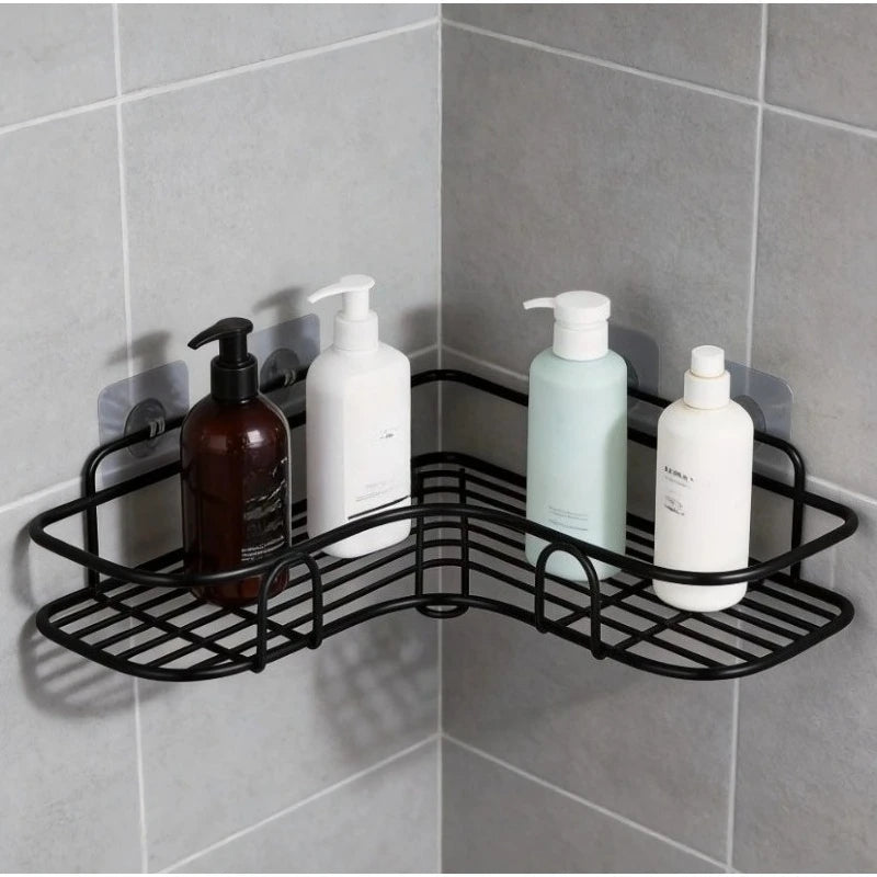 Punch-free Corner Shelf Bathroom Wall-mounted Rack Toilet Shampoo