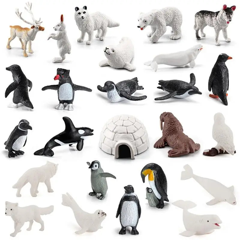 26pcs 3D Polar Animal Figurines Mini Arctic Animals Toys Marine Model Set Home Decoration Arctic Bear Kids Child Bedroom Decor Zpaxo China Mainland