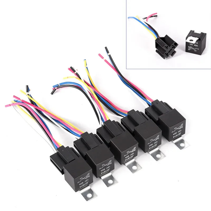 Waterproof Automotive Relay 12V 5Pin 40A Car Harness Socket Vehicle Zpaxo