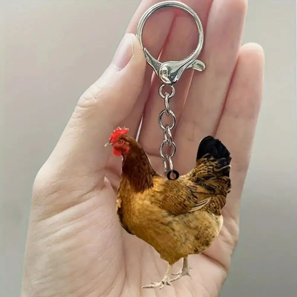 Hanging Accessory Rooster Chicken Acrylic Keychain Hen Acrylic Backpack Pendant Funny Creative Bag Hanging Couple Zpaxo