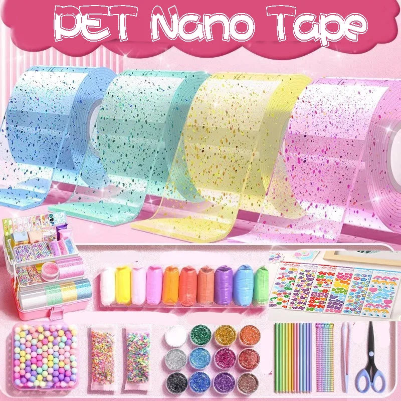 PET Nano Tape Putty Music Bubble Blowing Double Sided Adhesive Stress