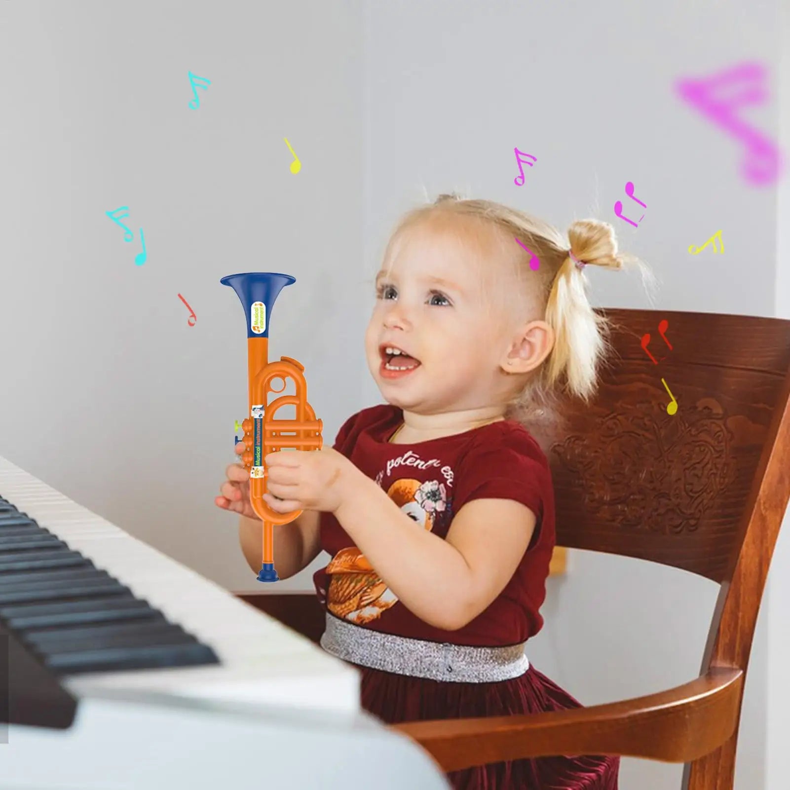 Trumpet Toy for Kids Boys Educational Simulated Trumpet Instruments Toy Children's Early Childhood Musical Instrument for Boys Zpaxo
