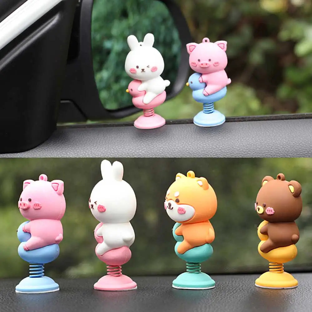 Cartoon Animal Bobblehead Car Dashboard Ornament | PVC Decor