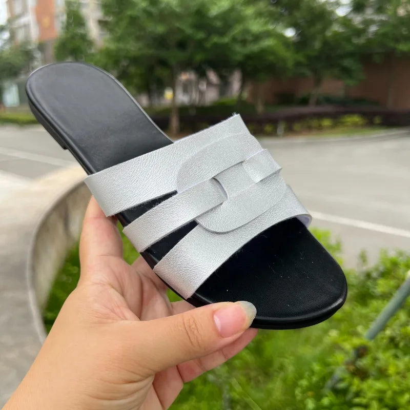 Women's Fish Mouth Open Toe Comfortable Lightweight Slippers 2026 Zpaxo Silver 42