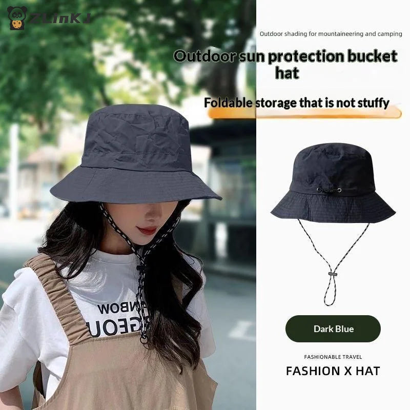 ▶1Pcs Summer Sun Protection Waterproof Fisherman Hat Bucket Camping Hiking Mountaineering Cap Foldable Storage Bag Zpaxo