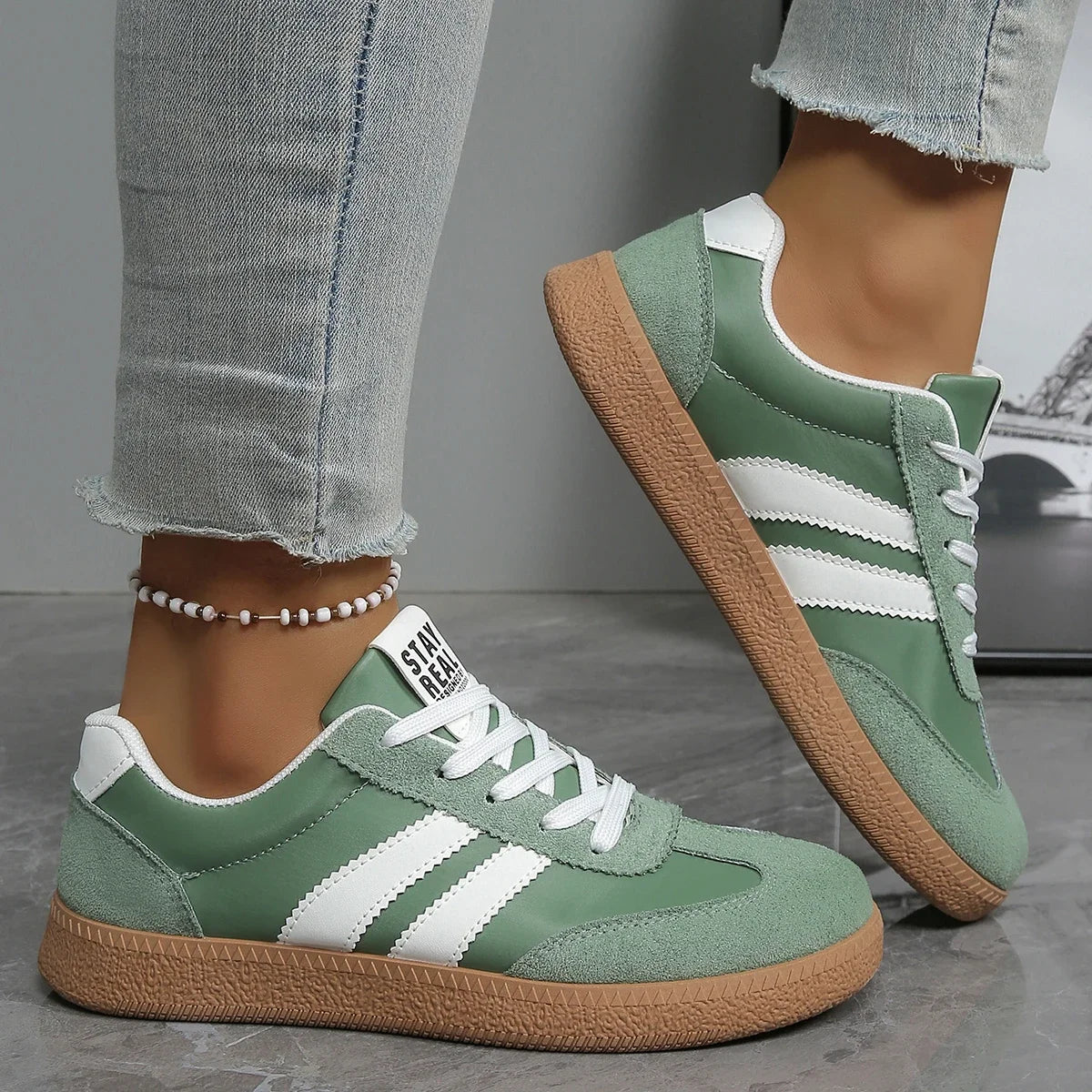 Women Sneakers Comfortable Classical Shoes Women Fashion Casual Flats Vulcanize Shoes Ladies Outdoor Walking Sneakers Women Zpaxo green 38