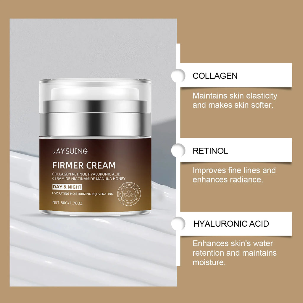 Retinol Collagen Cream Instant Face Lifting Wrinkle Tightening Firming Anti Aging Hyaluronic Acid Day Night Facial Moisturizer Zpaxo