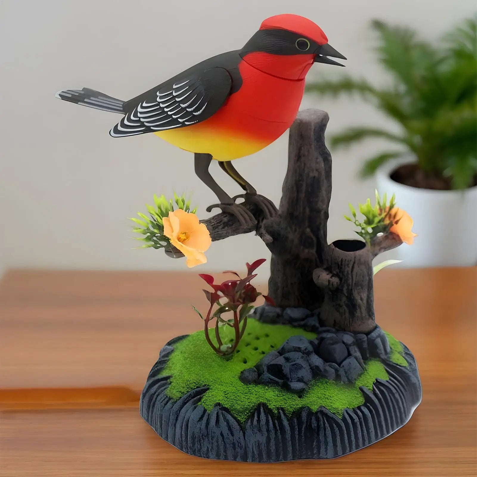 Simulation Electronic Bird Kids Toy Chirp Pen Holder Decorative Zpaxo