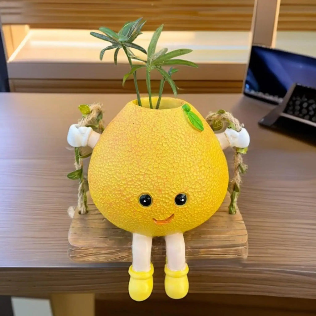 Swinging Planter Decorative Pomelo Swing Plant Pot Garden Plants