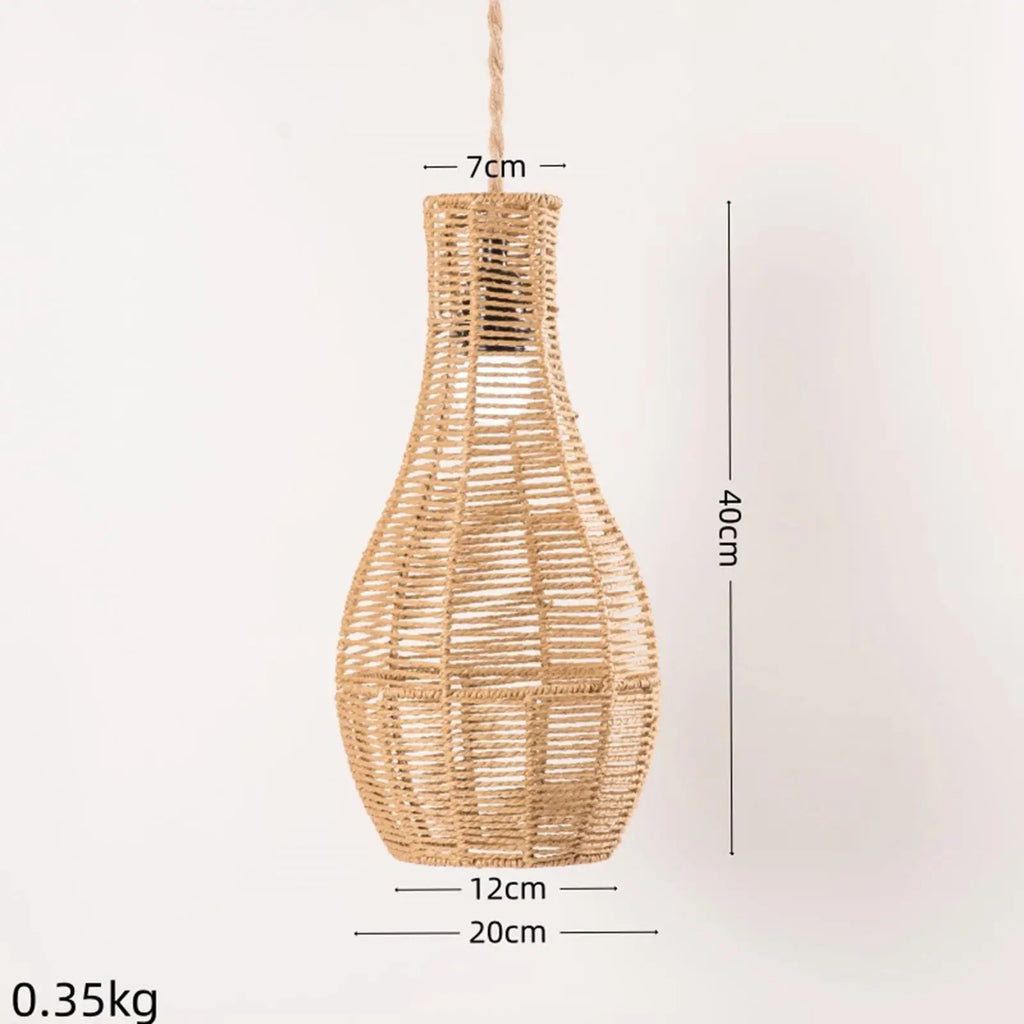 Paper Rope Lampshade Boho Rustic Pendant Lamp Shade Woven Kitchen Zpaxo