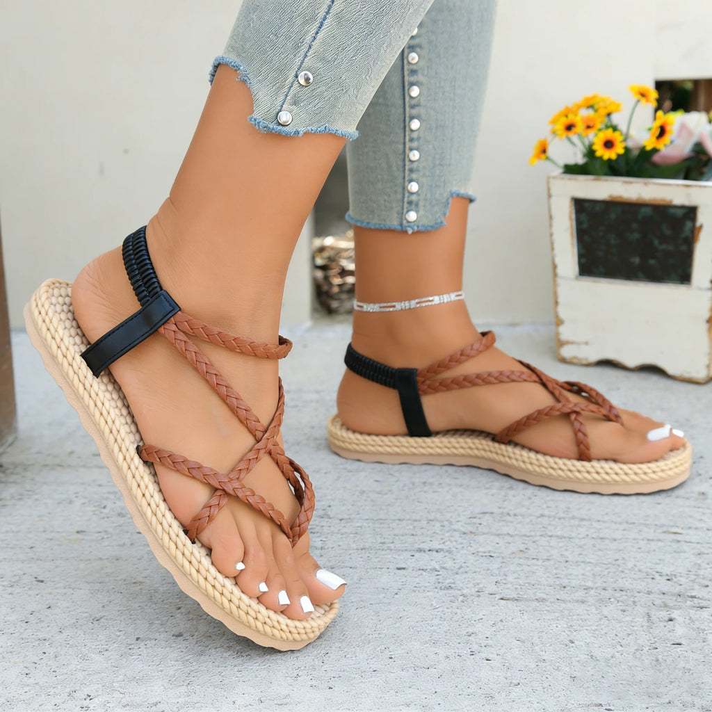 Designer Leisure Sandals for Women Soft Sole Light Flat Shoes Female Daily Walking Street Sandals Lightweight Trend Women Shoes Zpaxo