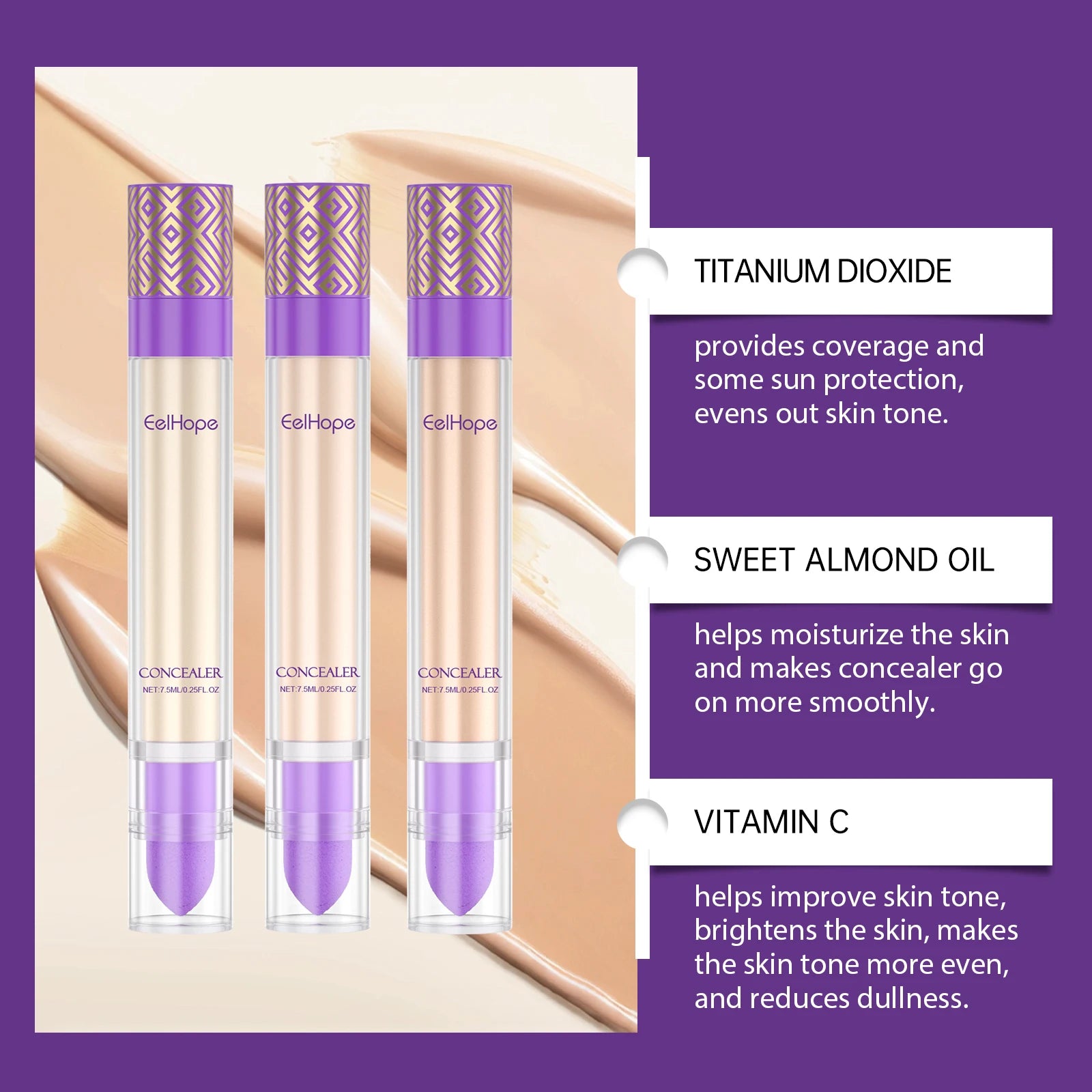Concealer Improve Skin Elasticity Brighten Complexion Not Easy Remove Makeup Moisturizing Liquid Lightweight Dark Circle Blemish Zpaxo