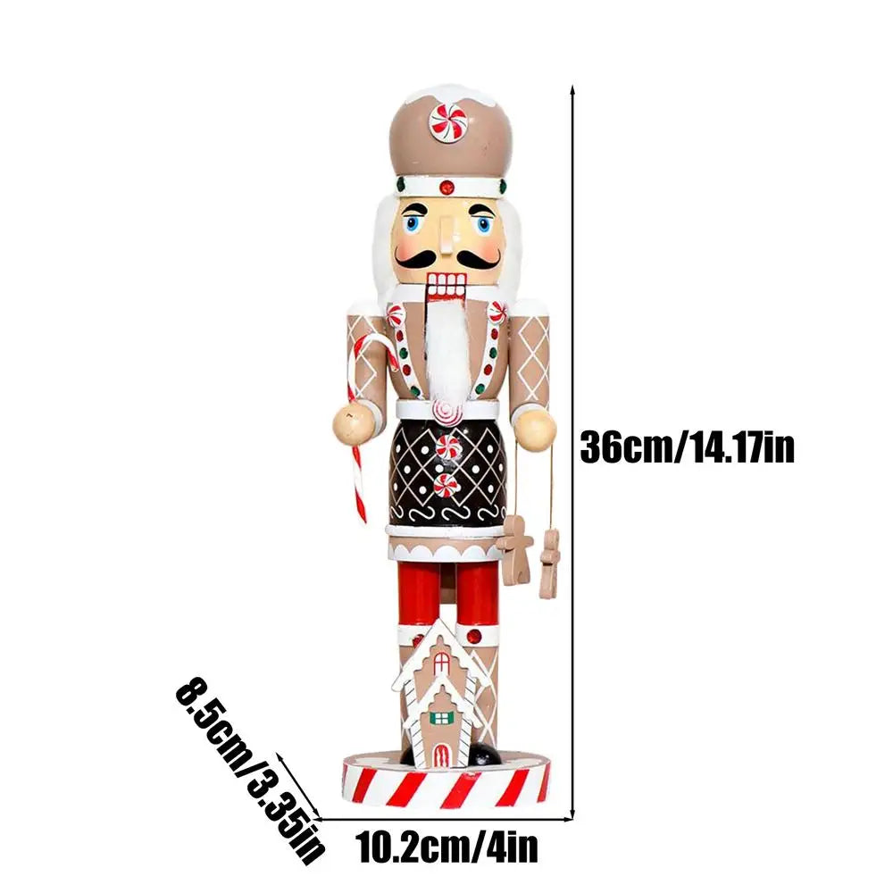 Gingerbread Christmas Nutcracker 14 Inch Wooden Gingerbread Man Nutcracker Soldier Collectible Christmas Ornaments for Table Zpaxo A China Mainland