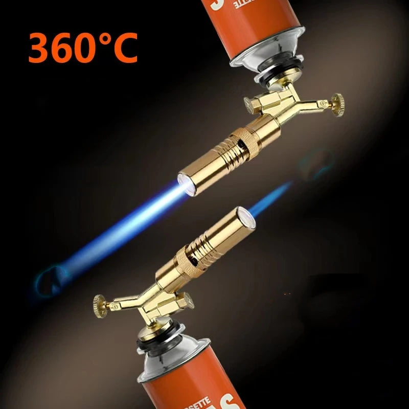 Outdoor Welding Gas Torch Flame Butane Burner Camping BBQ Lighter Flamethrower Kitchen Supplies Welding Equipment Zpaxo 145MM 18MM