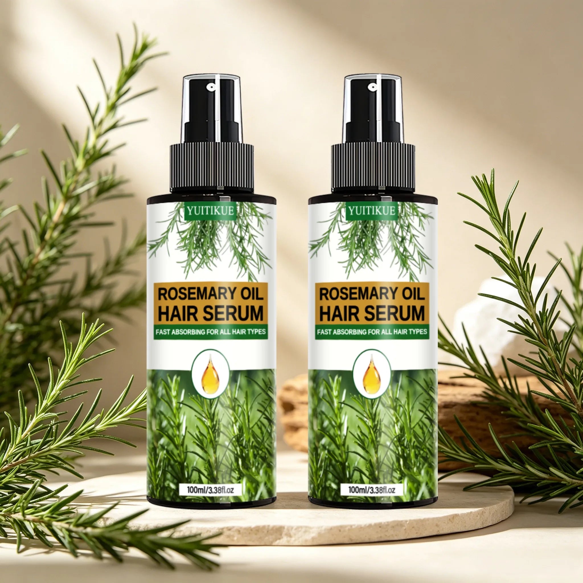 YUITIKUE Rosemary Hair Serum Spray – Frizz Control & Hydration Hair Serum Spray Zpaxo 2pc