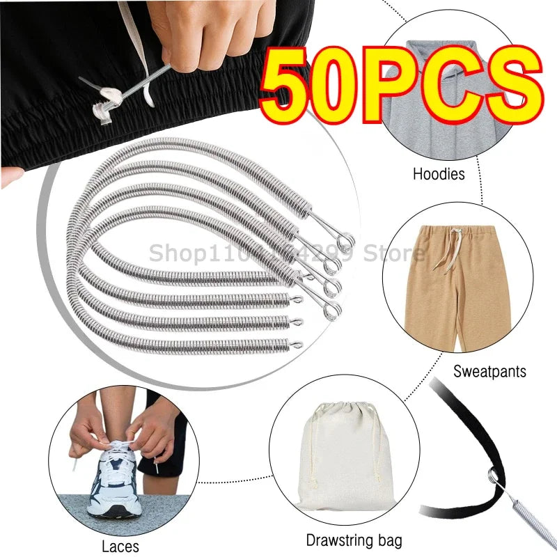 Multipurpose Rope Threading Tool DIY Bendable Spring Drawstring Threader Clip Sewing Needle for Pulling Ropes Elastic Band Craft Zpaxo