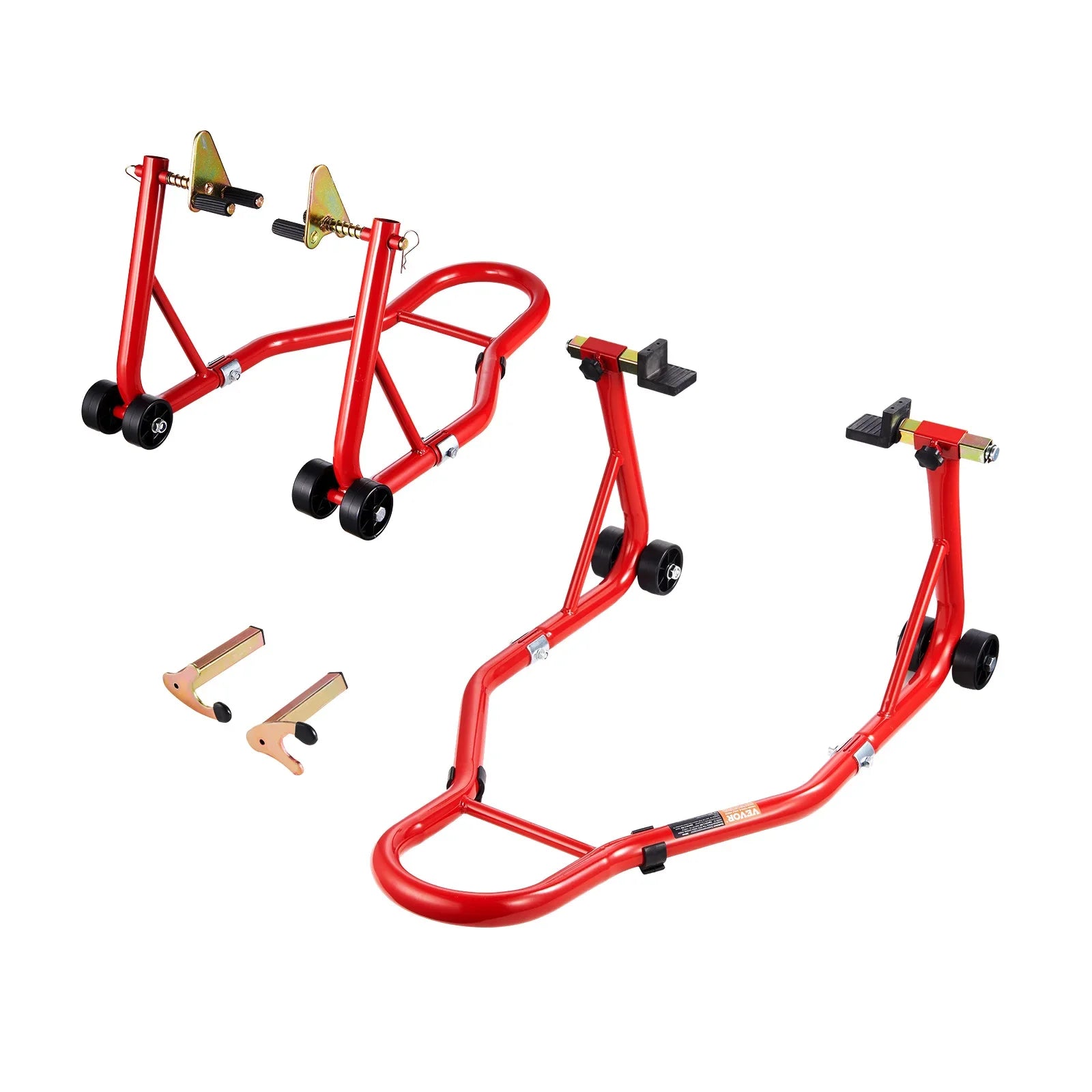 Motorcycle Stand 850lbs Heavy Duty Front Rear Combo Stand Front Wheel Dual-Fork Stand Rear U+L Fork Swingarm Spool Stand Zpaxo