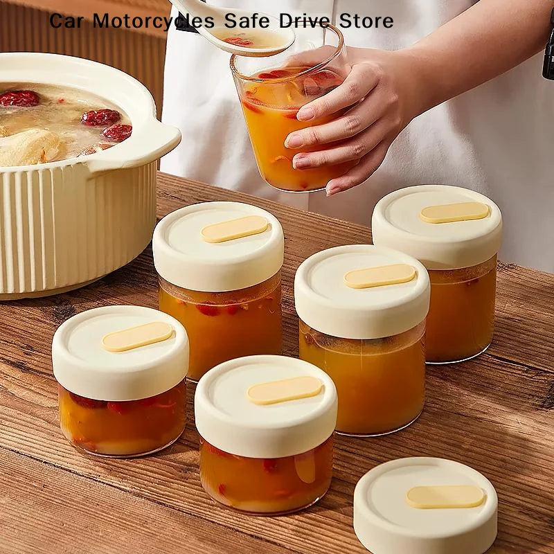 CM1Pc 240 Glass Food Storage Jar Sealed Juice Container Cereals