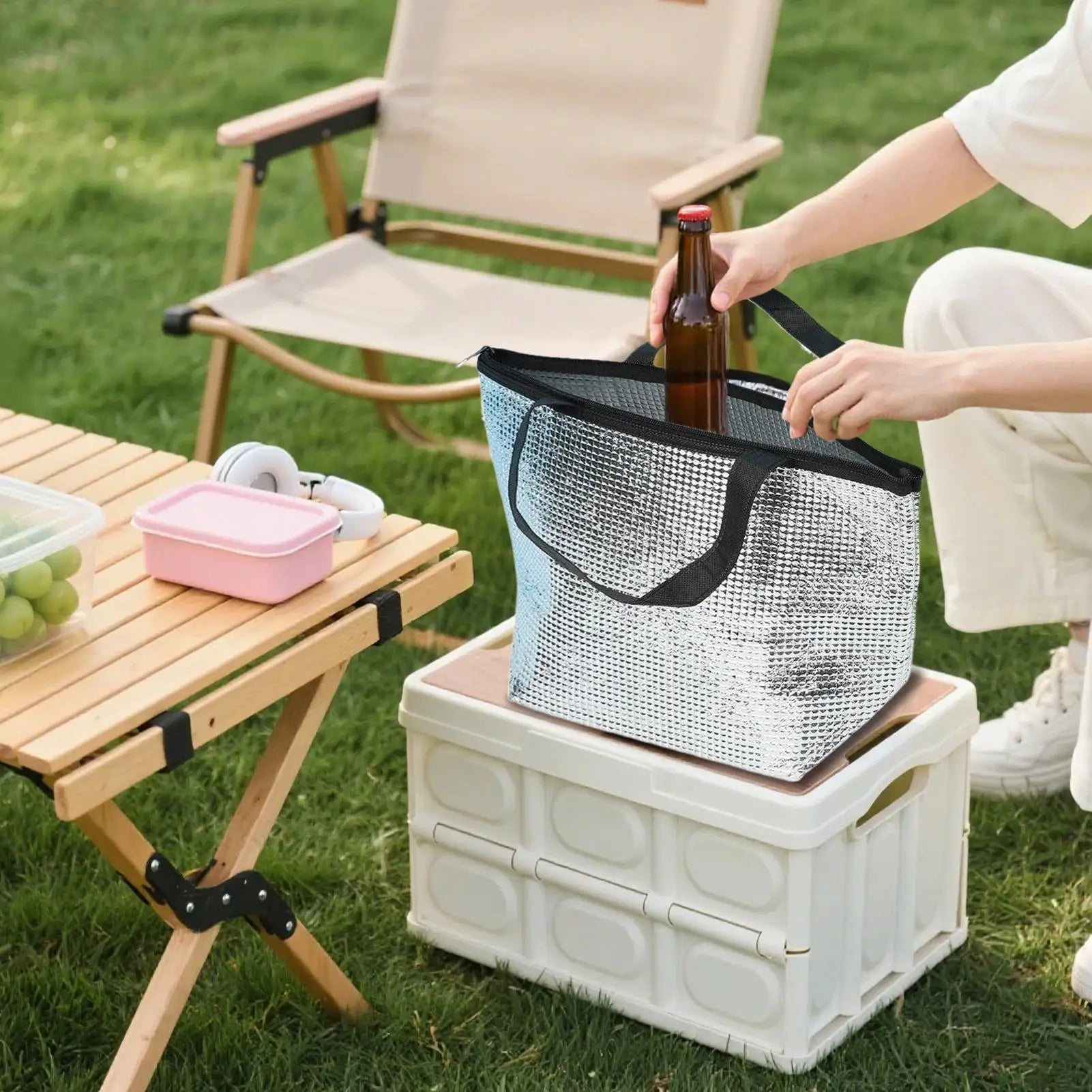Insulated Food Bag Thermal Lunch Waterproof Aluminum Foil Pouch Beach