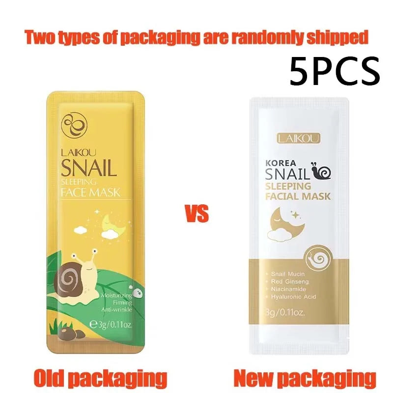 1 Moisturizing Facial Mask Sakura Snail Seaweed Face Sleeping Cream Zpaxo Snail 5Pcs