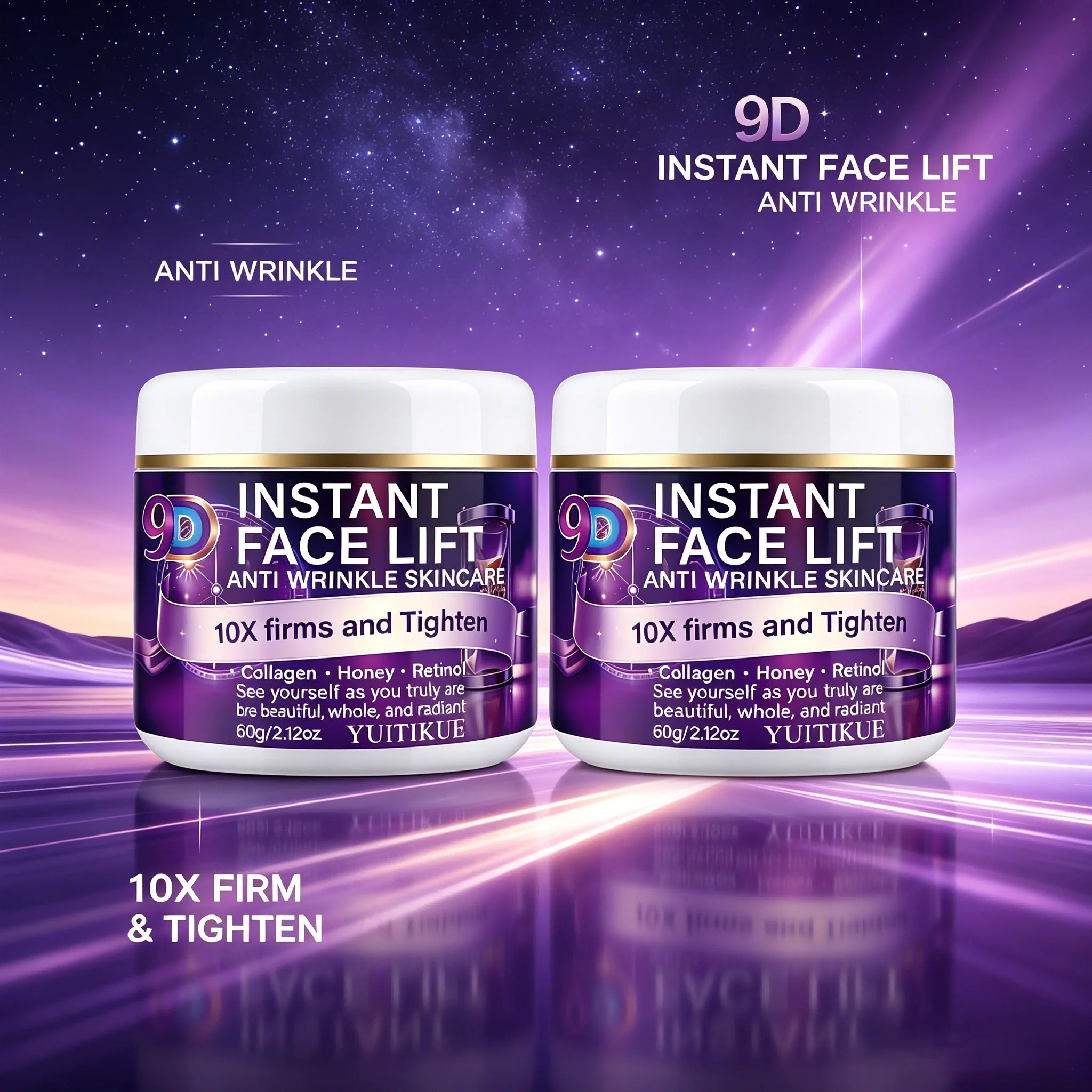 YUITIKUE Anti-Wrinkle Face Lift Cream – Honey & Collagen 60g Anti-Aging Face Cream Zpaxo 2pc