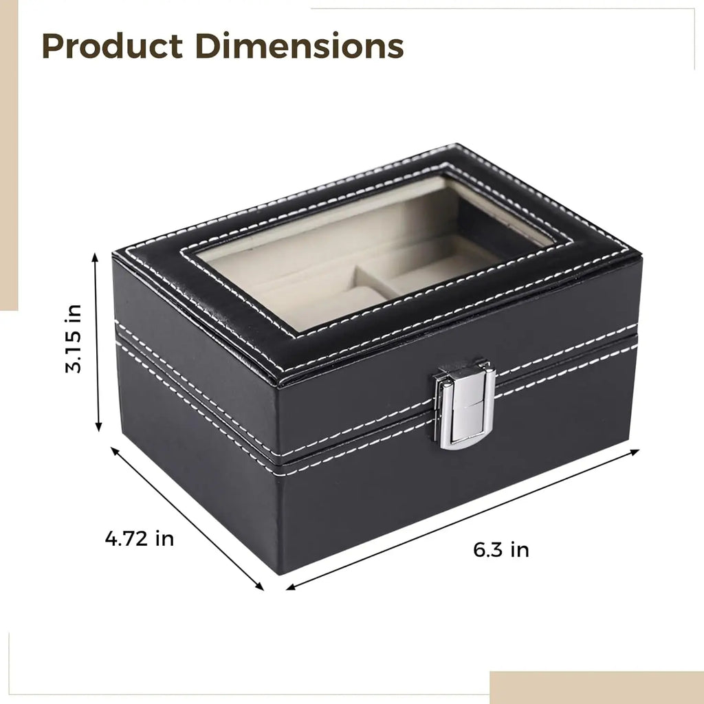 Watch Box Organizer Men 3-Slot Storage Case Transparent Acrylic
